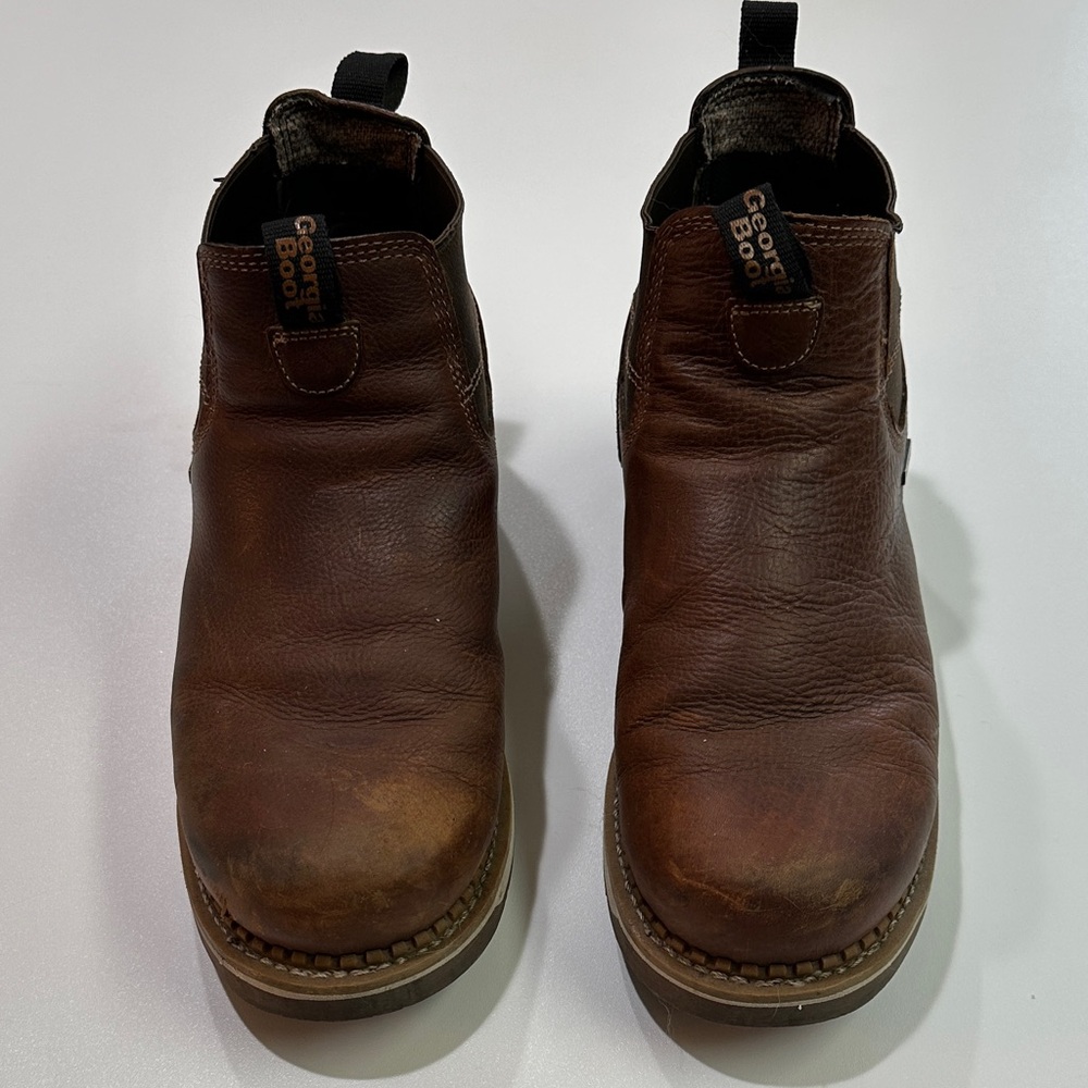 Georgia Boot Men's Rich Brown Leather Ankle Boots